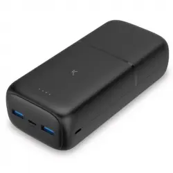 Ksix Supra Powerbank 30000 Mah 20W PD con Cable USB-A USB-C Negro