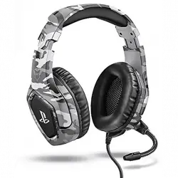 Auriculares gaming - Trust GXT 488, De diadema, Con cable, Para PS4, Micrófono, Control volumen, Gris camo