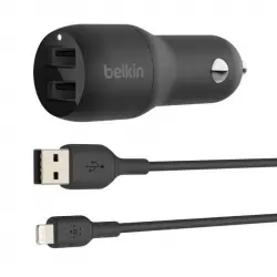 Belkin Cargador para Coche Doble USB de 24 W + Cable Lightning Boost Charge