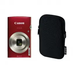 Canon - Cámara compacta Canon IXUS 185 Roja 20MP + funda (Reacondicionado grado B).