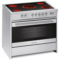 Meireles E 912 X Cocina con Vitrocerámica 5 Zonas 90cm + Horno Eléctrico 121L Acero Inoxidable