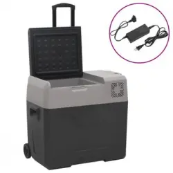 Nevera Con Ruedas Y Adaptador Polipropileno Negro Y Gris 40 L Vidaxl