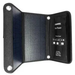 Panel Solar Usb De 14w, Cargador Solar Plegable E Impermeable - Negro