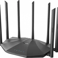 Router inalámbrico - Tenda AC23, AC2100, Doble Banda, 4x4 MU-MIMO, 1xWAN/3xLAN Gigabit, 7 antenas 6dBi, Negro