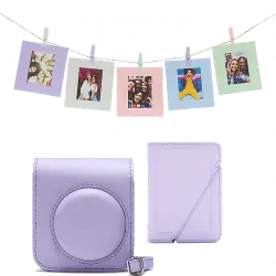 Accesorio cámara instantánea - Fujifilm Kit Instax Mini 12, Funda, 10 sobres, Cuerda, Lila