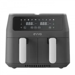 Freidora Sin Aceite Evvo Tasty Fryer 8l, Capacidad 8 L, Doble Compartimento, Hasta 200oc, 2800w