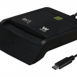 Lector DNI electrónico - Woxter PE26-171, USB-C, Compatible Smart Cards, 3.0 y 4.0, Negro