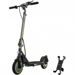 Patinete eléctrico - Cecotec Bongo D30 Mobile, 350 W, Máx 650 Autonomía 30 km, Inclinación 15%, 8.5", Incluye soporte para el móvil, Negro y verde