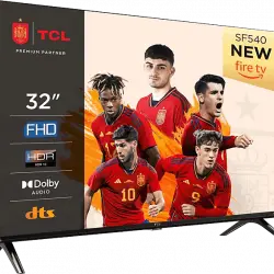 TV DLED 32" - TCL 32SF540, Fire TV, Full-HD, Procesador cuatro nucleos, HDR10, Dolby audio, Negro