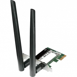 Adaptador Wi-Fi - D-Link DWA-582, WiFi AC1200 PCI-Express, Antenas Alta Ganancia, Compatible Windows, Linux, Negro