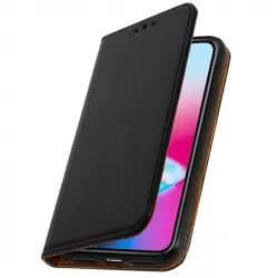 Avizar Funda Tipo Libro de Cuero Negro para Apple iPhone X/XS