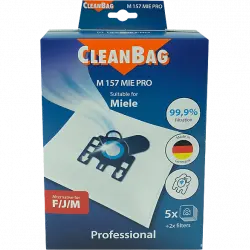 Bolsas de aspirador - Scanpart M 157 MIE PRO, Pack 5, 2 Filtros Incluídos, Compatible Con Miele, Blanco