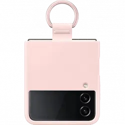 Funda - Samsung, Para Galaxy Z Flip4, De silicona con anillo, Plegable, Rosa