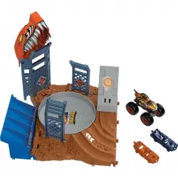 Mattel Hot Wheels Monster Trucks Arena Smashers Desafío Giratorio Tiger Shark