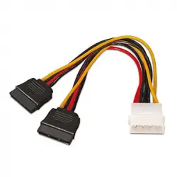 Nanocable Cable de Alimentación Interno Molex a 2xSATA 30cm Negro