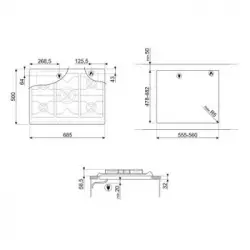 Smeg Srv876avogh2 Hobs Avena Built-in (placement) Encimera De Gas 5 Zona(s)