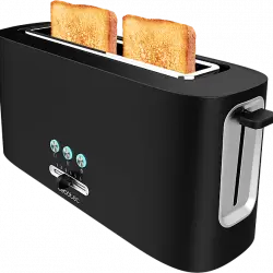 Tostadora - Cecotec Toast&Taste 10000 Extra, 980 W, 1 ranura extraancha, 2 rebanadas, 6 niveles de tostado, Negro
