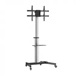 Aisens FT86TRE-197 Soporte de Suelo con Rueda, Bandeja DVD para Monitor/TV hasta 50Kg 37"-86"