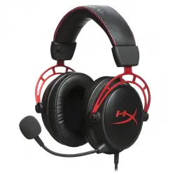 Auriculares gaming - HyperX Cloud Alpha, De diadema, Con cable, Para PC, Micrófono, Negro y Rojo