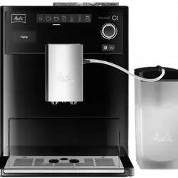 Cafetera superautomática - Melitta® CI, Molinillo integrado con 5 grados de ajuste, My Coffee Memory, Negro