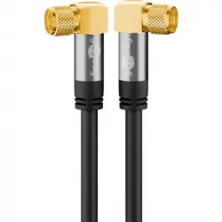 Goobay Cable de Antena Coaxial Acodado Conector F 10m Negro