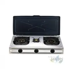 Hornillo A Gas Con Tapa Orbegozo Fo3500, Cuerpo Inox. Combustible: Gas Butano O Gas Propano. Para Uso Exterior.