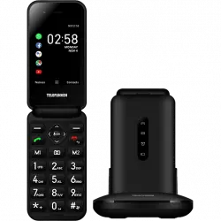 Móvil - Telefunken S740, Plegable, Para mayores, Bluetooth, 512 Mbit+4 GB, Pantalla 2.8", 320x240 Pixeles, Negro