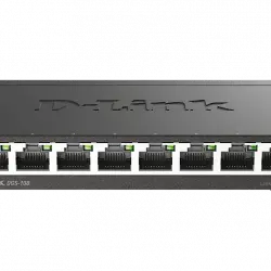 Switch - D-Link DGS-108, 8 puertos Gigabit RJ-45, 10/100/1000 Mbps, Plug&Play, Negro