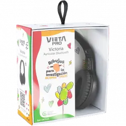 Auriculares inalámbricos - Vieta Pro Victoria, Campaña solidaria, De diadema, Bluetooth 5.0, Micrófono, Negro