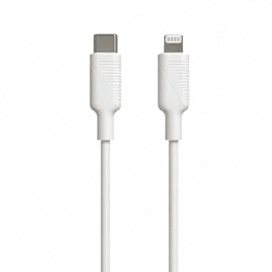 Cable USB - Muvit MCUSC0006, 1.2 m, 3 A, De USB-C a Lightning, Blanco