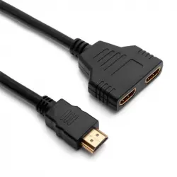 OcioDual Cable Duplicador Negro Clonador de Imagen de un PC a 2 Pantallas Full HD 1080p