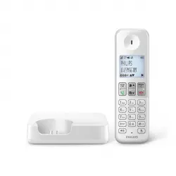 Philips - Teléfono inálambrico single Philips D2501W Dect blanco.