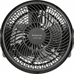 Ventilador de sobremesa - Taurus Ice Brise Mini, 25 cm diámetro, 2 velocidades, 3 aspas, inclinable, apto para colgar en pared, silencioso, Negro