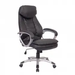 VidaXL Silla de Oficina Cuero Negra