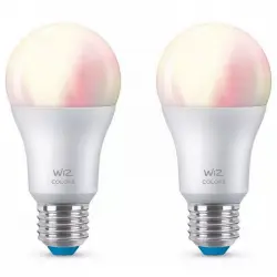 WIZ A60 Colors 2x Bombilla Inteligente LED Wi-Fi RGBW E27