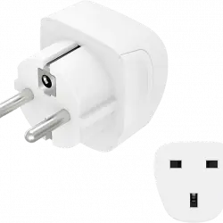 Adaptador enchufe - Hama 223459, Tipo G, 3 pines, Compatible Inglaterra, Commonwealth y Reino Unido, Blanco