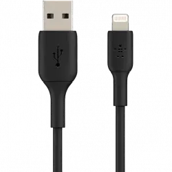 Cable USB - Belkin CAA004BT1MBK, USB-A a Lightning, 1m, Negro