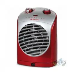 Calefactor Oscilante 90o. Color Rojo. Dos Potencias: 1100w-2200w. Temperatura Regulable. Posición De Aire Frío(ventilador).