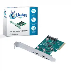 Donkey Pc Tarjeta de Expansión PCIe 2xUSB-C 3.1