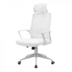 Mars Gaming MGC-ERGOLITE Silla Gaming Ergonómica Malla Transpirable y Soporte Lumbar Acero Blanco