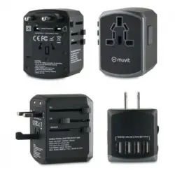 Muvit Adaptador Viaje Universal (eu,uk,us,au) 4usb 5v 4,5a