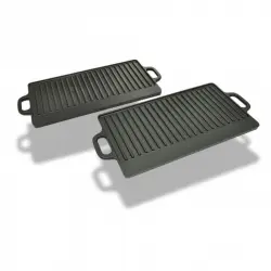 VidaXL Pack 2 Placas de Parrilla 38x23cm Negra