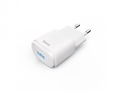 Adaptador enchufe - Hama 00201645, USB-A, 6W, Luz LED, Blanco