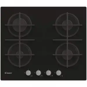 Candy CVG6B Placa de Gas 4 Zonas 60cm Cristal Negro