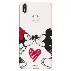 Funda Para Bq Aquaris X Oficial De Disney Mickey Y Minnie Beso - Clásicos Disney