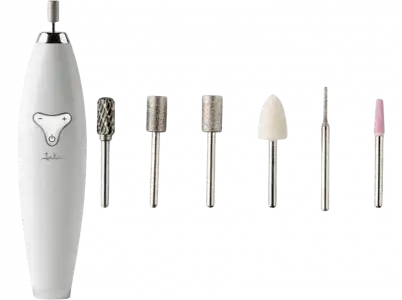 Set de manicura y pedicura - Jata JBSM1200, 6 En 1, Motor doble sentido, Blanco + Caja magnética