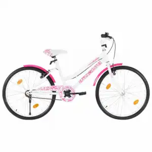 VidaXL Bicicleta Infantil 24" Rosa/Blanco