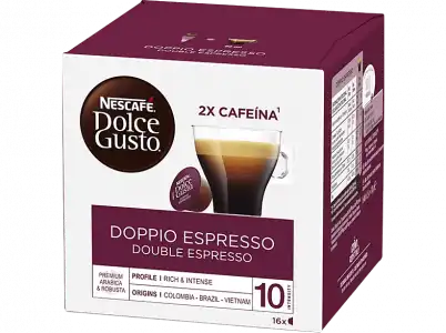 Cápsulas monodosis - Nescafé Dolce Gusto Doppio Expresso, Arábica & Robusta, Pack de 16