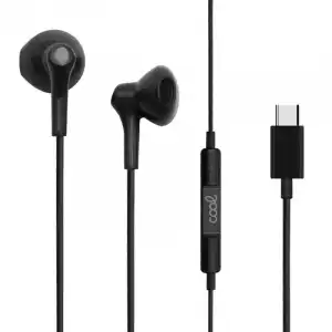 Cool Auriculares de Botón Stereo Digital con Micro USB-C Negros