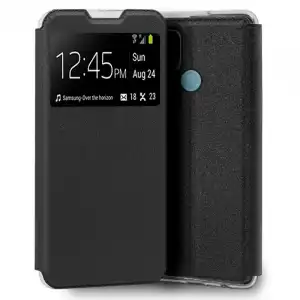 Cool Funda Flip Cover Liso Negro para Oppo A15 / A15s